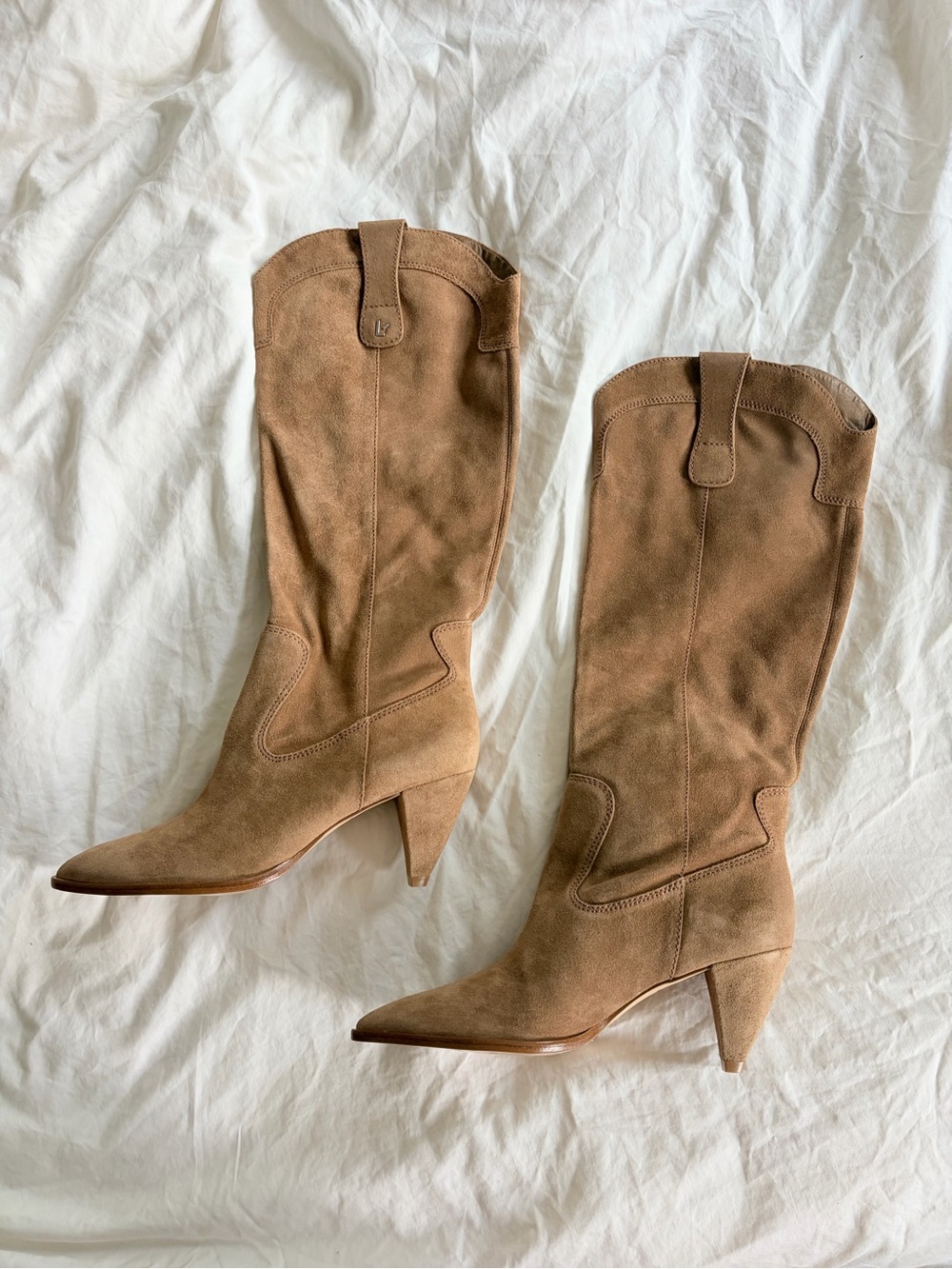 Larroude // NEW Louise Suede Knee Cowboy Boots